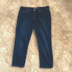 PAIGE Dark Blue Ankle & Cropped Jeans